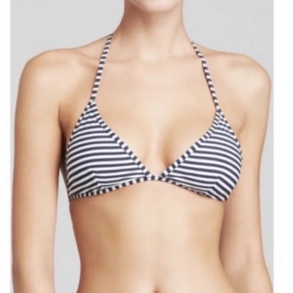 Tory Burch Other - Tory Burch Navy Blue & Off-White Nautical Classic Preppy Triangle Bikini Top S